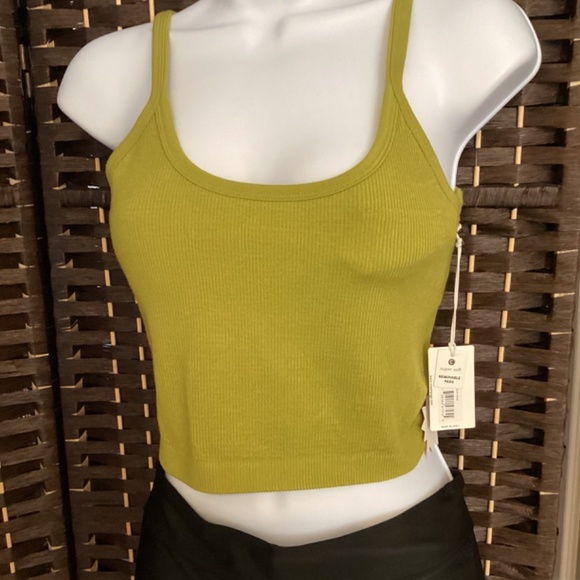 CREAM YOGA CROPPED BRA TOP (Color: Sage Green) - Picture 3 of 4